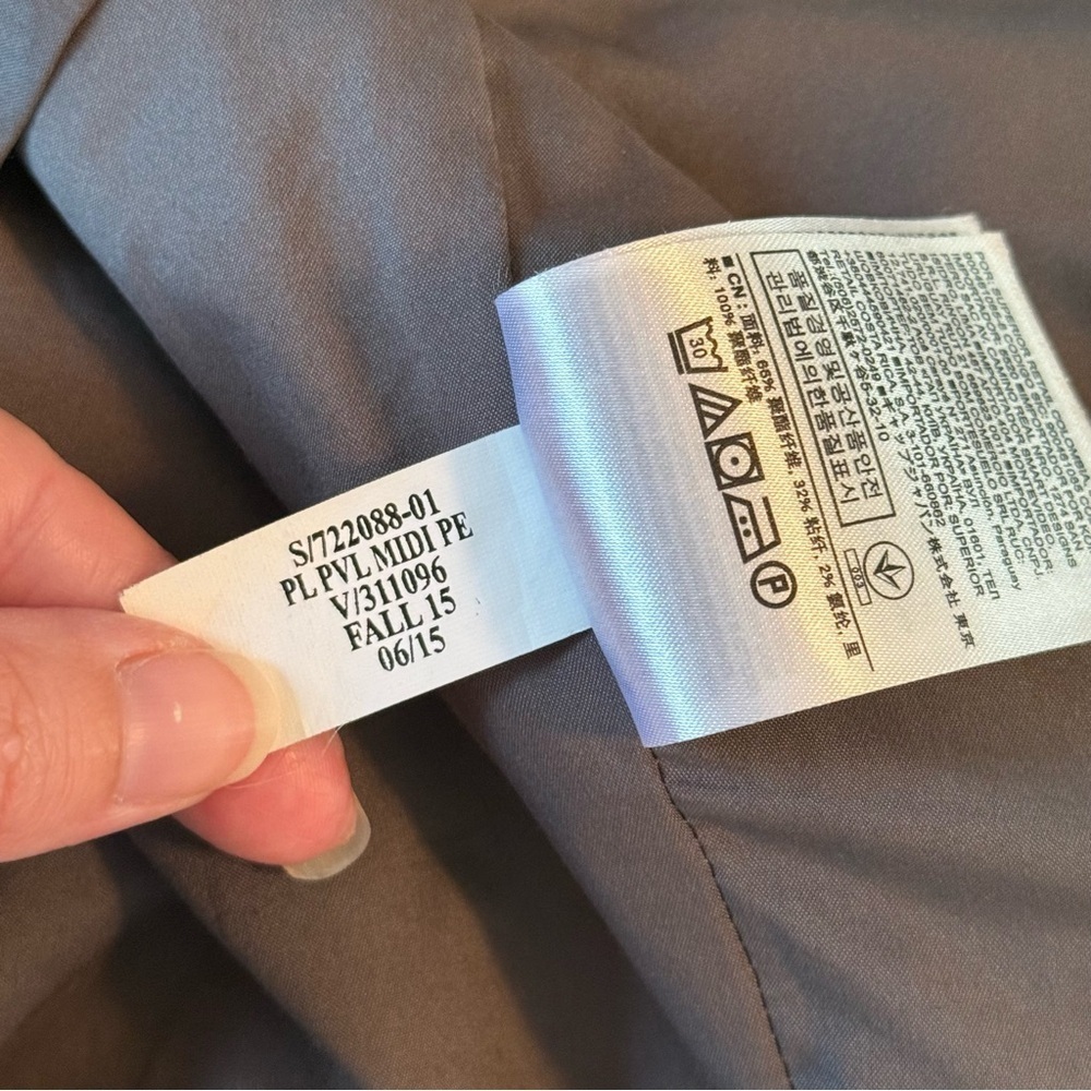 Banana Republic Women's Size 14 Gray Midi Pencil Skirt Lined Zippered Side Slit - Picture 6 of 9